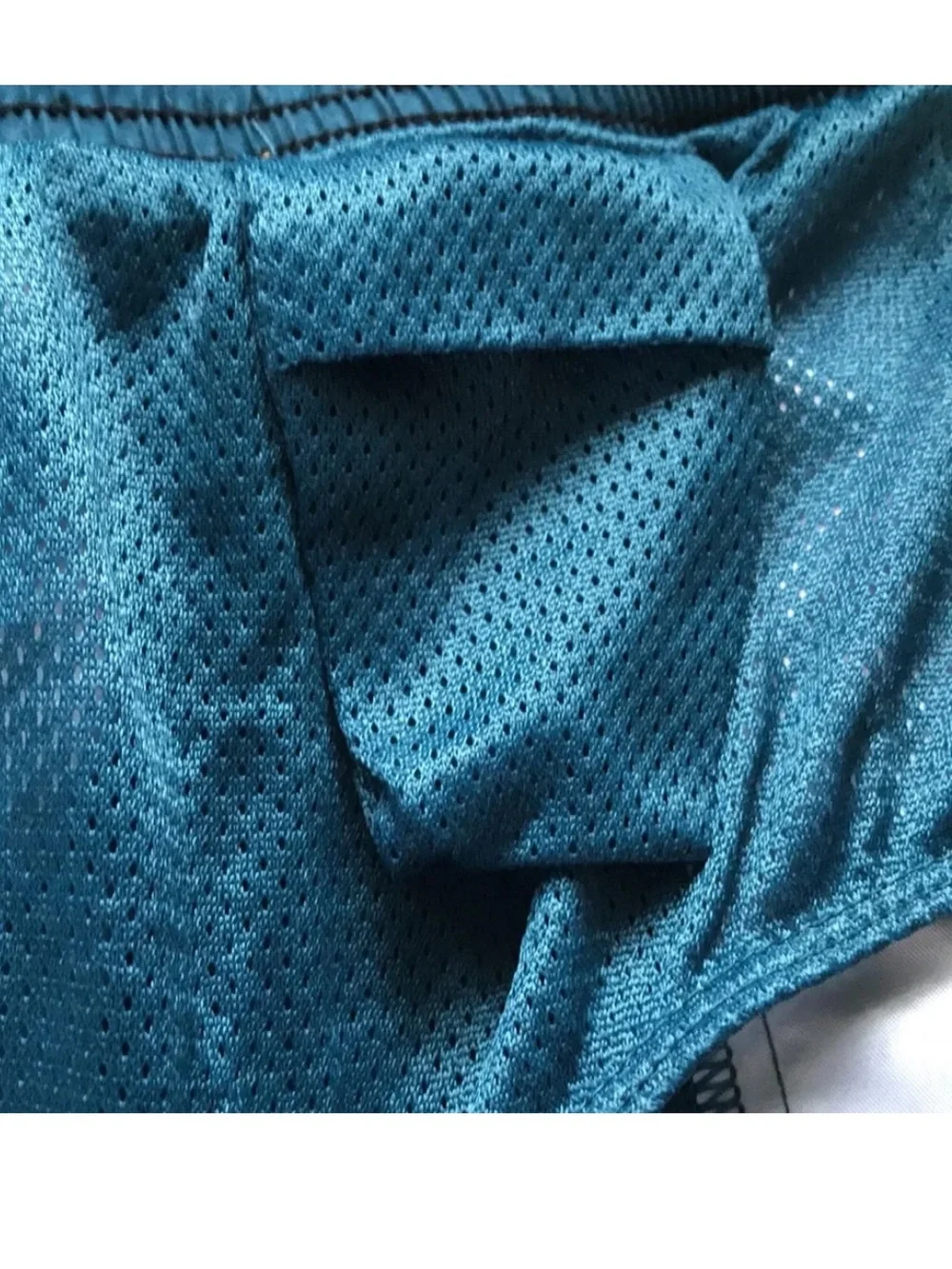 Nike teal orange modern stripe splatter board shorts L